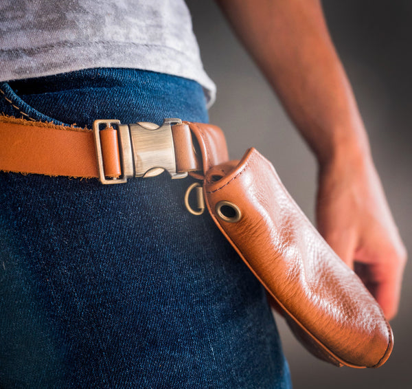 Cognac Leather Fanny Pack