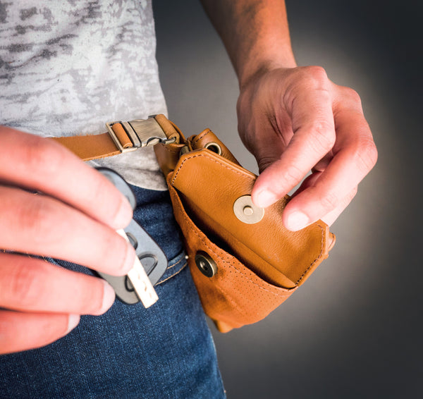 Cognac Leather Fanny Pack